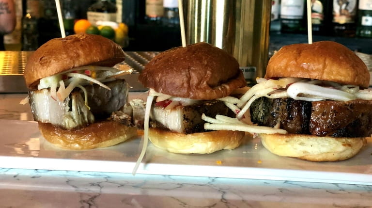 Pork-belly sliders at The Watershed Kitchen + Bar in Jamesport.