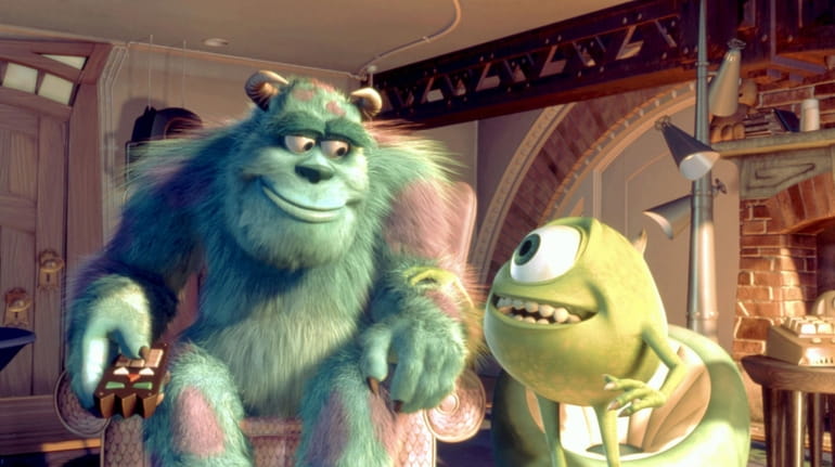 Animated characters Sulley, voiced by John Goodman, and Mike, voiced...