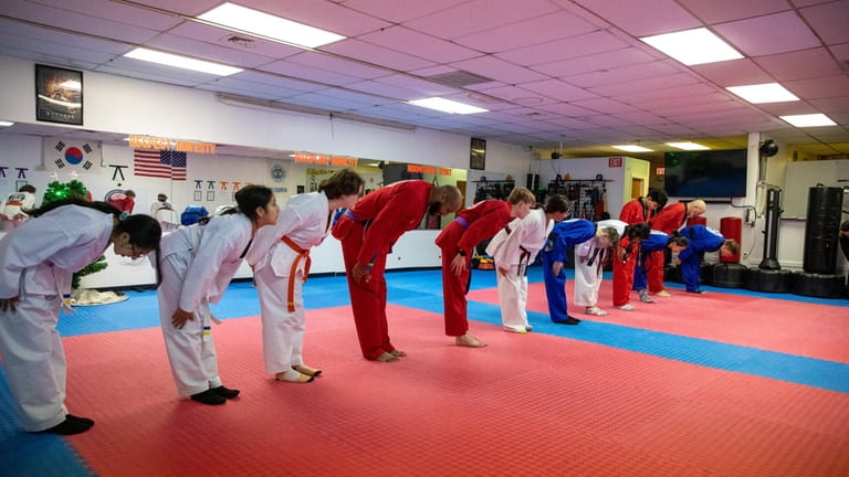 High Kick Tae Kwon Do and Martial Arts class bows...