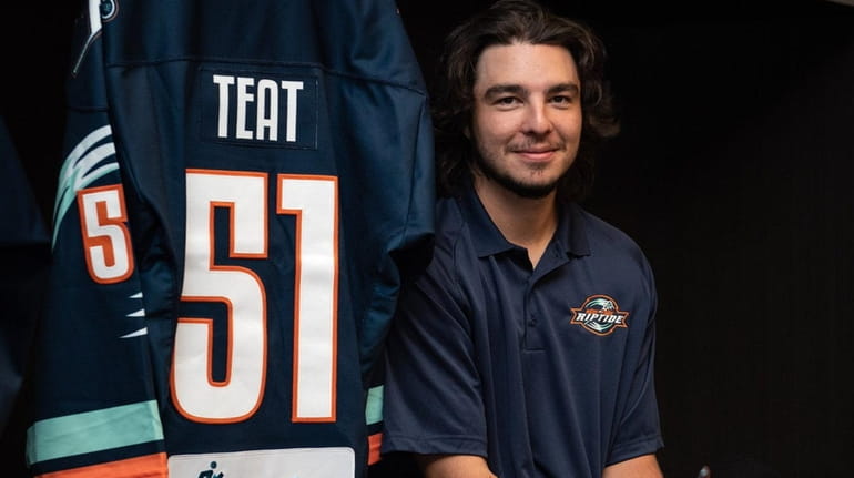 Jeff Teat, top pick of the New York Riptide, poses for...