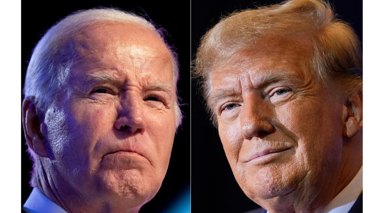 This combo image shows President Joe Biden, left, Jan. 5,...