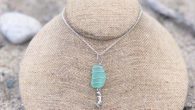 Robyn Romanoff collects sea glass from local beaches to create...