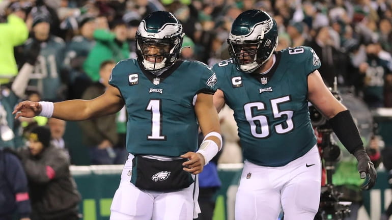 Jalen Hurts, with Lane Johnson, will lead Eagles to win in...