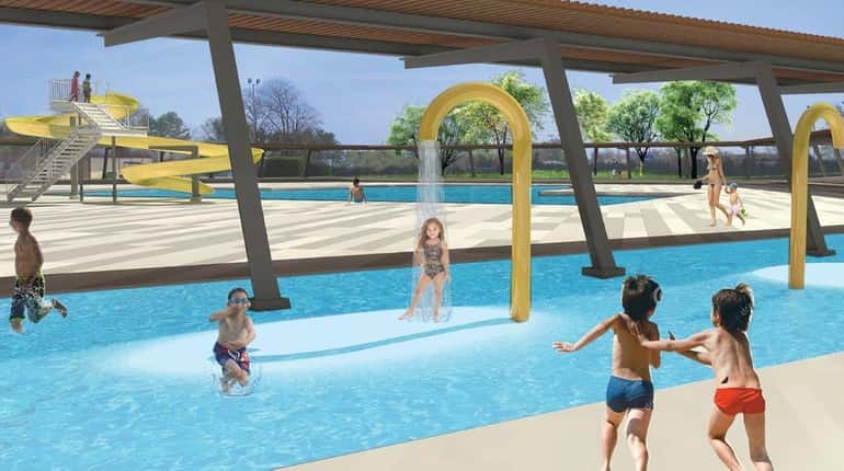 An artist's rendering shows some features proposed for the pool...