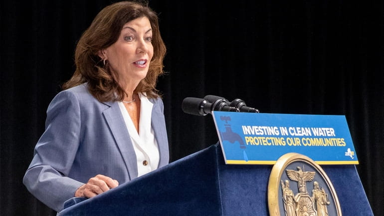 Governor Kathy Hochul accounces a Clean Water Infrastructure budget at...