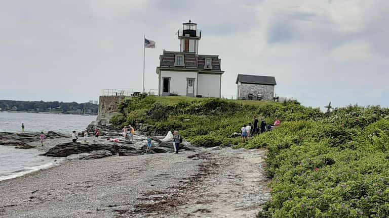 A view of the Rose Island Lighthouse in Newport, RI,...