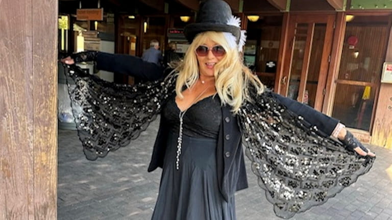 Penni Blizzard-McGrath, 56, of Ridge dresses up Stevie Nicks before...
