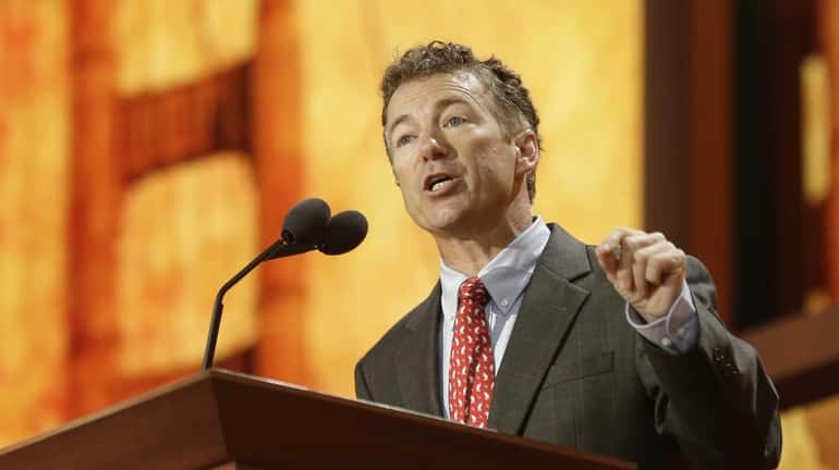 Sen. Rand Paul (R-Ky.) addresses the Republican National Convention in...