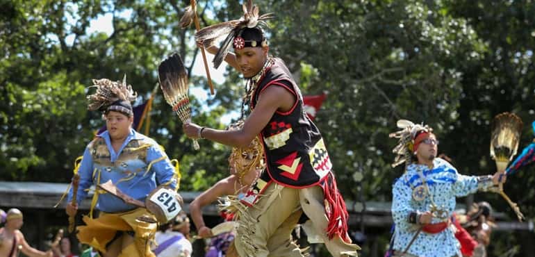 Dances are performed during the powwow in Southampton in 2019.