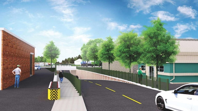 A rendering of a new overpass at Urban Avenue in Westbury...