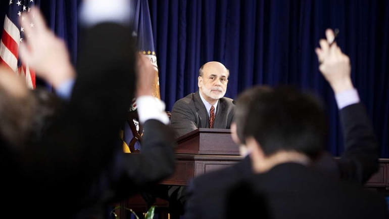 Federal Reserve Chairman Ben Bernanke, at his first news conference...