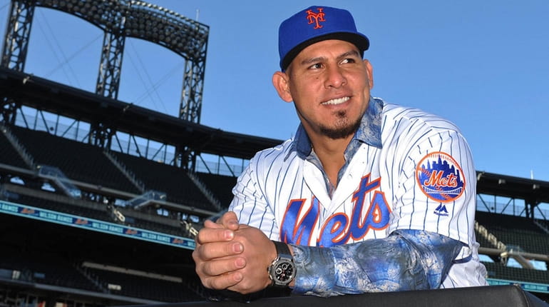 Wilson Ramos, newly-signed Mets catcher, poses for a portait shortly...