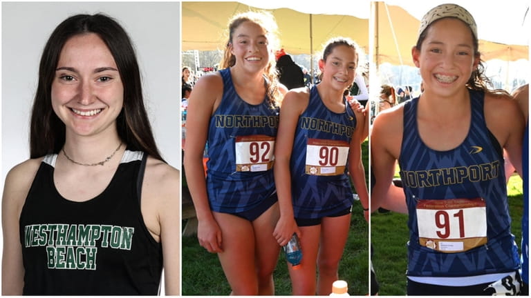 From left: Lily Strebel of Westhampton Beach, Emily Wickard of...
