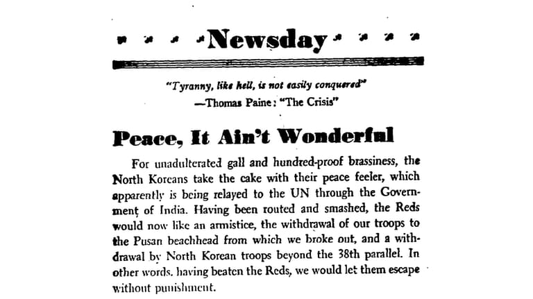 The Newsday editorial from Sept. 29, 1950.