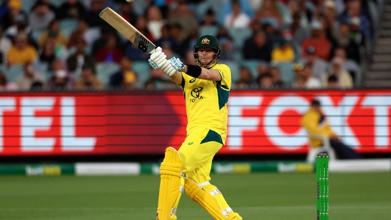 Australia's Steve Smith bats against the West Indies during their...