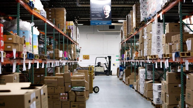 The warehouse at the Long Island Cares headquarters in Hauppauge,...