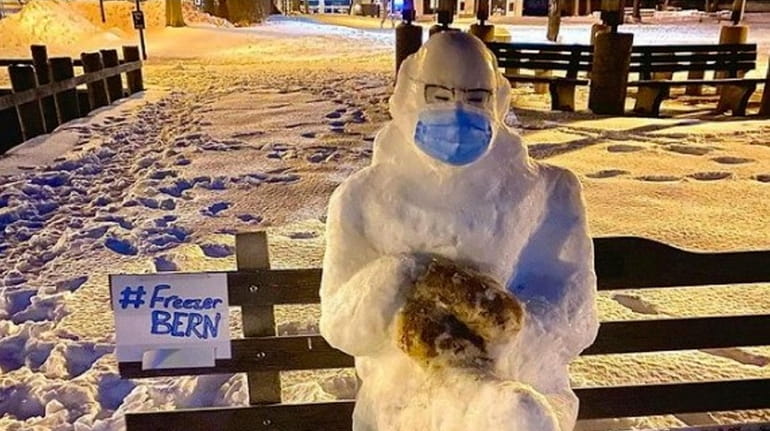 It's not Vermont Sen. Bernie Sanders, just a Northport snowman...