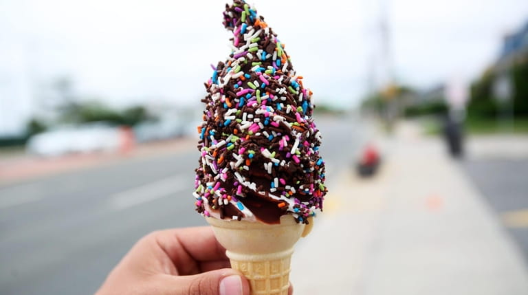 The signature brown bonnet cone at Marvel Frozen Dairy in...