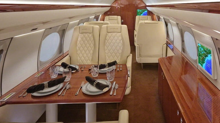 Interior of a 14-passenger Gulfstream Aerospace G4SP, the aircraft that...