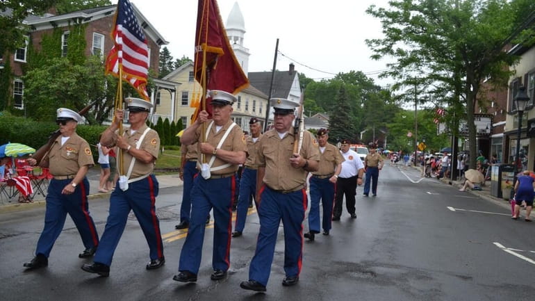 United States Marine Corp. Marching in annual Port Jefferson Fourth...