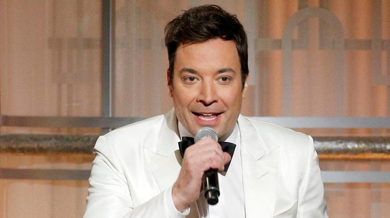 Host Jimmy Fallon onstage during the 74th Annual Golden Globe...