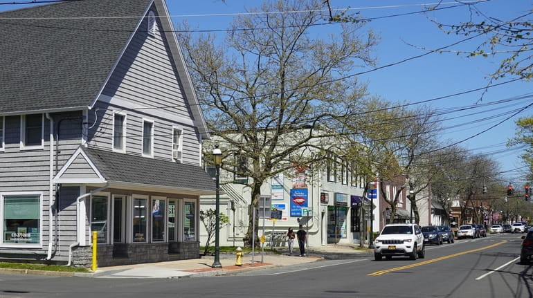 Businessscape along Main Street, May 1, 2021 in Islip, N.Y. 
