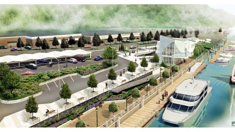 A rendering of the proposed Glen Cove ferry terminal, which...