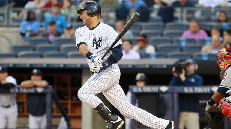 Derek Jeter of the New York Yankees bats in the...
