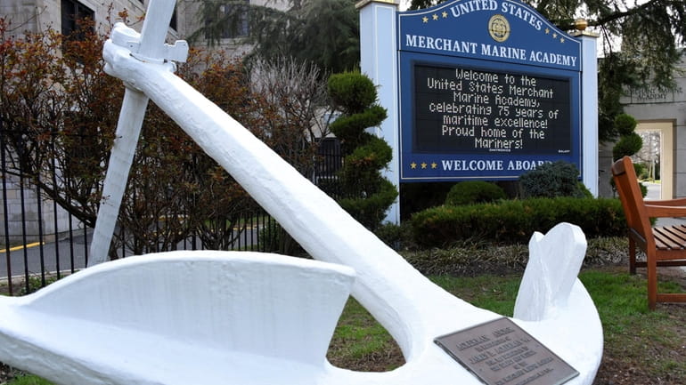 The entrance to the United States Merchant Marine Academy in...