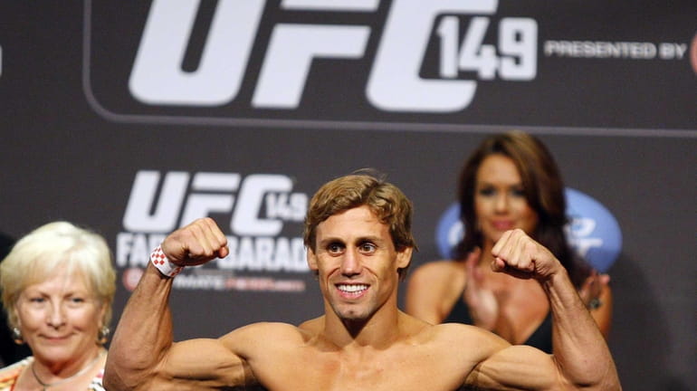 Ultimate Fighting Championship fighter Urijah Faber weighs in in Calgary,...