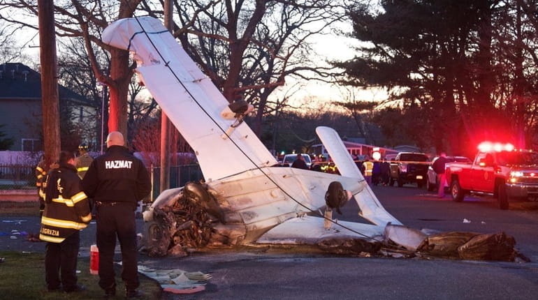 Two men were injured when a small plane crashed on...
