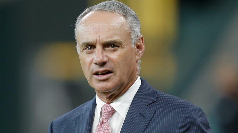 MLB Commissioner Rob Manfred at Minute Maid Park on April...