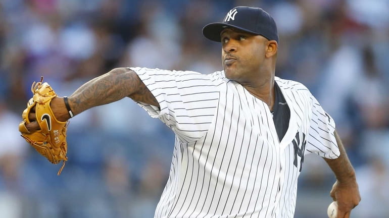 CC Sabathia of the New York Yankees pitches in the...