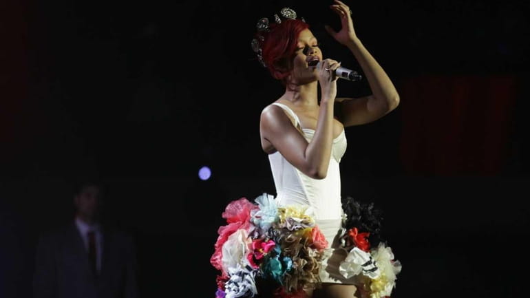 Rihanna performs during the MTV Europe Music Awards 2010 live...