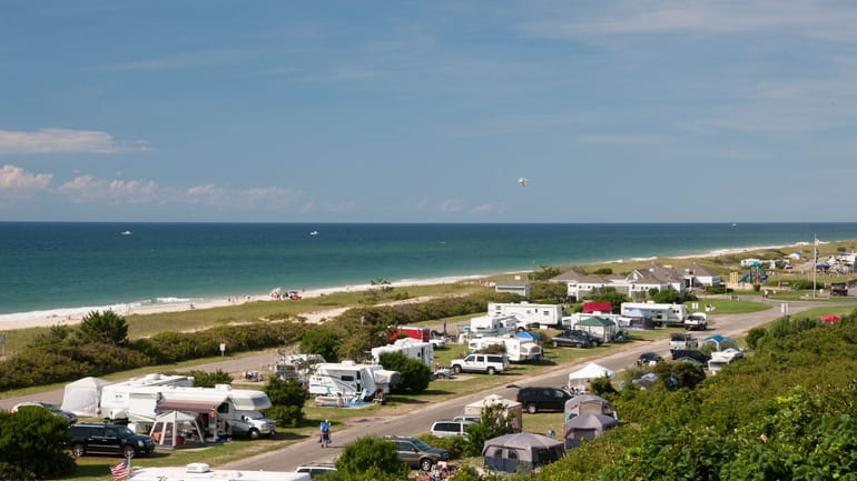 The campgrounds at Hither Hill State Park in Montauk are...