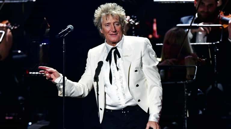 Rod Stewart performs during The BRIT Awards 2020 at The...