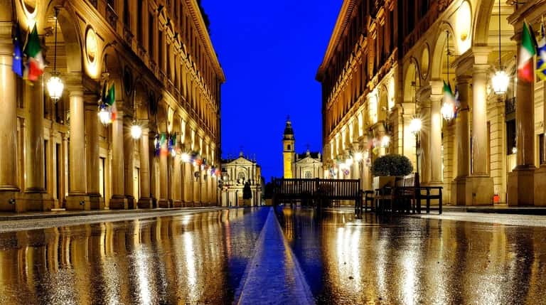 The famous Via Roma in Turin, Italy.