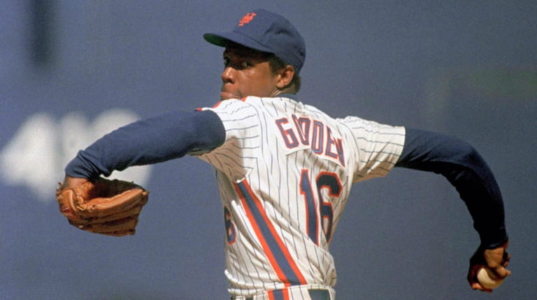 Mets pitcher Dwight Gooden in action in 1985.