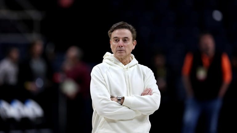 Iona head coach Rick Pitino during a practice session ahead...