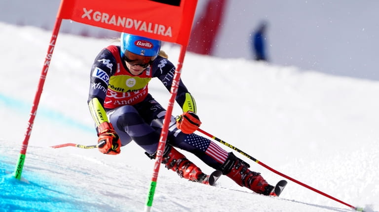 United States' Mikaela Shiffrin competes in an alpine ski, women's...