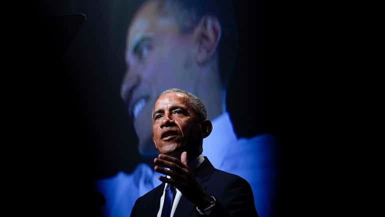 Former President Barack Obama on an Emmy Award for his...