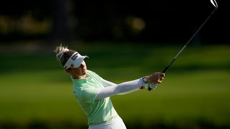 Nelly Korda this from the fifth fairway during the first...