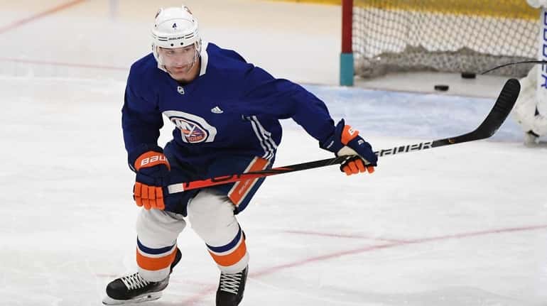 New York Islanders defenseman Andy Greene skates during Training Camp...