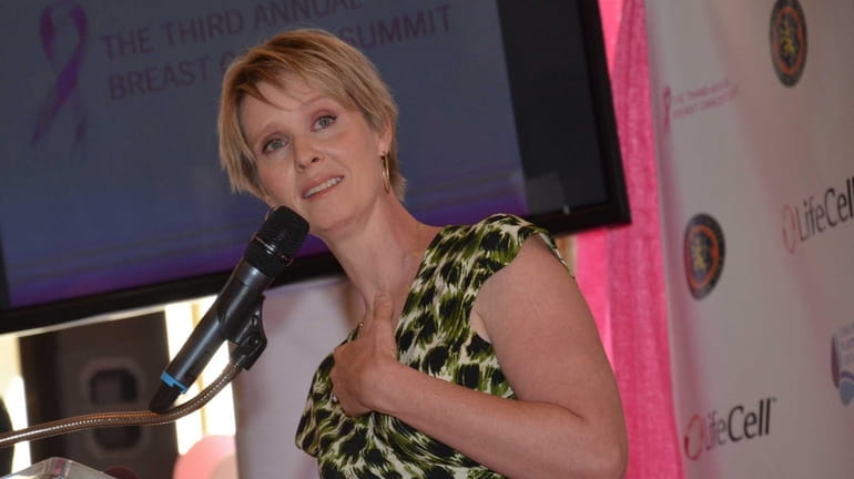Actress Cynthia Nixon, a breast cancer survivor, talks about her...