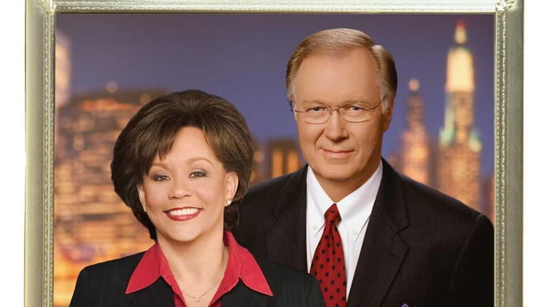 NBC News' anchors Sue Simmons and Chuck Scarborough on their...