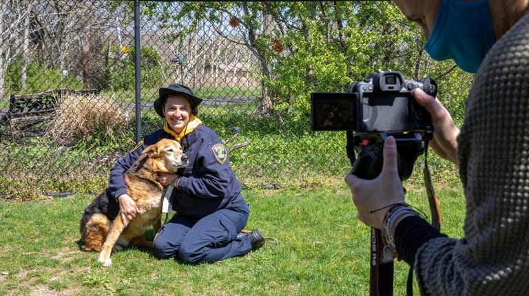 Smithtown spokeswoman Nicole Garguilo shoots a commercial to promote pet...