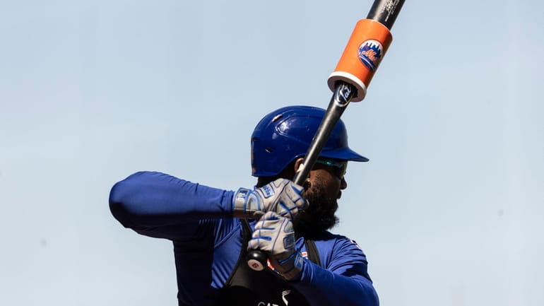 New York Mets outfielder Starling Marte during a spring training...