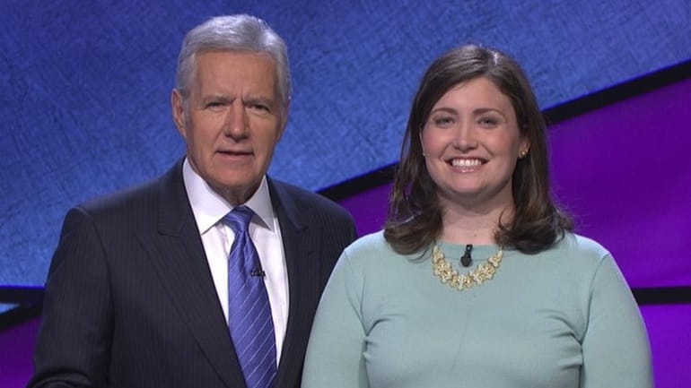"Jeopardy" host Alex Trebek and Julia Collins, 31, the winningest...