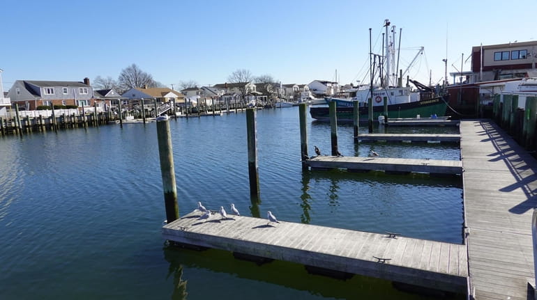 A waterfront scene along the Freeport Nautical Mile