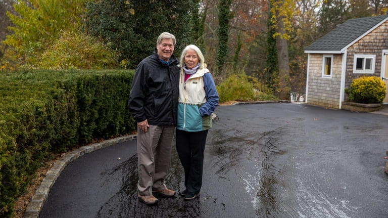 Roger and Leslie Ramme on their finished driveway.